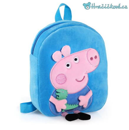 Plyšový batoh Prasátko Peppa - Pepina (Peppa Pig) – modrý, typ 1