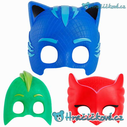 Plastová maska z pohádky Pyžamasky (PJ Masks), 3 barvy