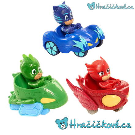 3 figurky s vozítky z pohádky Pyžamasky (PJ Masks)