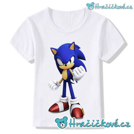 Dětské tričko z pohádky Ježek Sonic – bílé, typ1