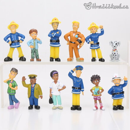 12 figurek Požárník Sam 3–6 cm | Sada figurek z oblíbeného seriálu
