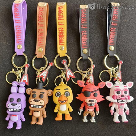 Sada pěti klíčenek ze hry Five Nights at Freddy's (Pět nocí u Freddyho)