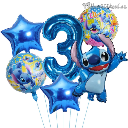 Lilo & Stitch narozeninový set balonků 6ks, typ 1