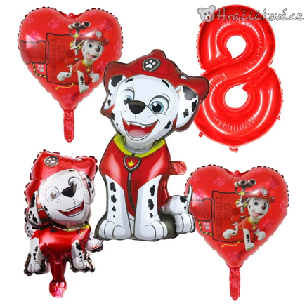 Tlapková patrola narozeninový set balónků 5 ks | Paw Patrol, typ 2