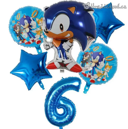  Ježek Sonic narozeninový set balonků 6ks