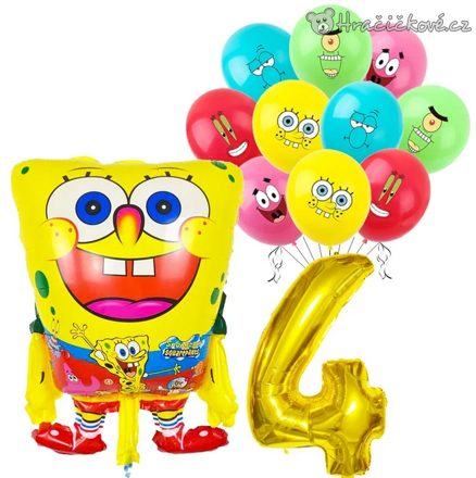 SpongeBob narozeninová balónková sada 12 ks | Balónky s číslem 0–9