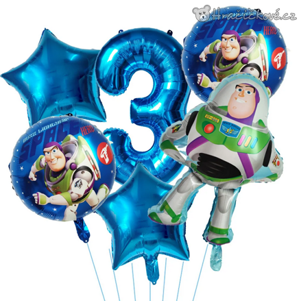 Toy Story narozeninová balónková sada 6 ks | Balónky s číslem, typ 1