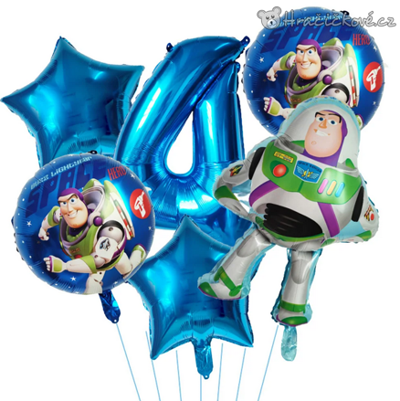 Toy Story narozeninová balónková sada 6 ks | Balónky s číslem, typ 1