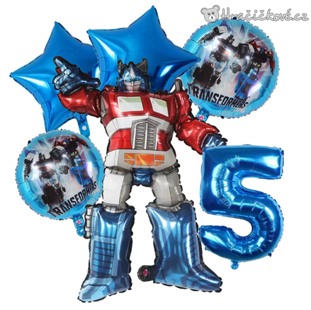 Transformers narozeninová balónková sada 6 ks | Balónky s číslem, typ 1