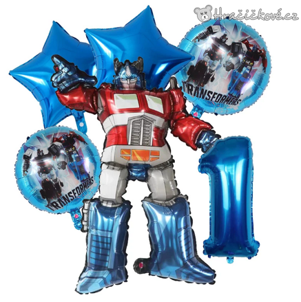 Transformers narozeninová balónková sada 6 ks | Balónky s číslem, typ 1