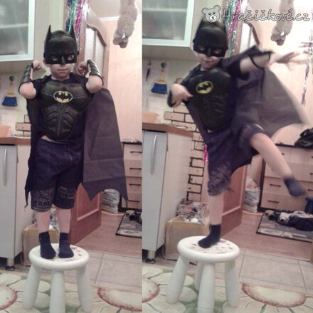 Plastový kostým Batman - maska, brnění a plášť (karnevalový kostým)