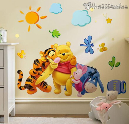 Medvídek Pú samolepka na zeď 42 × 27 cm | Dětská nálepka Medvídek Pú