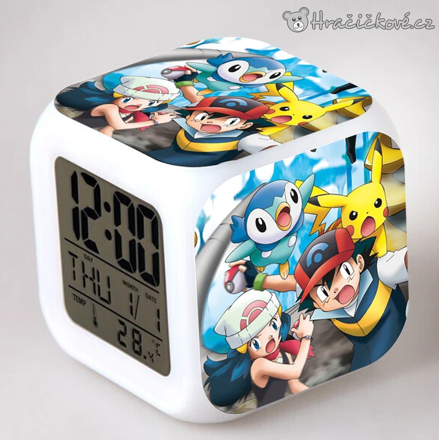 Pokémon Pokéball dětský LED budík | Svítící digitální hodiny Pokémon, typ 2