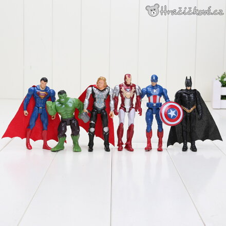 Figurky Avengers a superhrdinové 10 cm 6 ks | Iron Man, Batman, Hulk, Thor