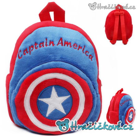 Dětský plyšový batoh Kapitán Amerika 23 cm | Plyšový batůžek Captain America 
