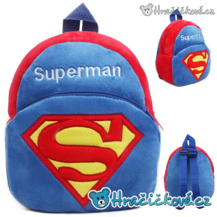 Dětský plyšový batoh Superman 23 cm | Plyšový batůžek Superman DC