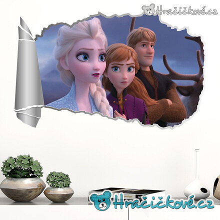 Samolepka na zeď Ledové království Elza, Anna a Kristoff | Frozen dekorace