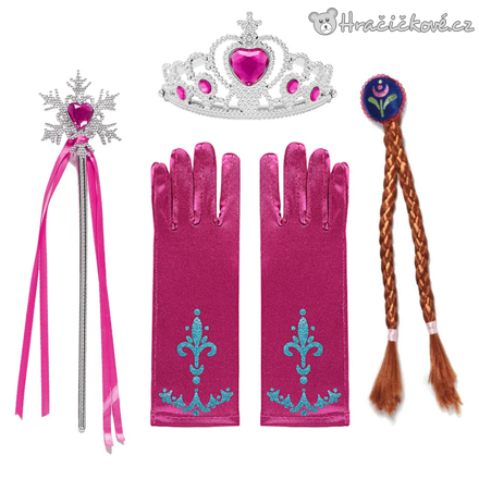 Frozen vlasové doplňky Anna | Set doplňků Ledové království 4 ks