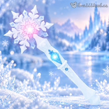 Kouzelná LED hůlka Elza Ledové království | Svítící hůlka Frozen