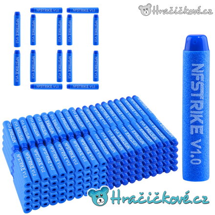 Kvalitní náboje Nerf NFSTRIKE V1.0 100 ks 7,2 cm | Pěnové šipky do pistolí typu Nerf