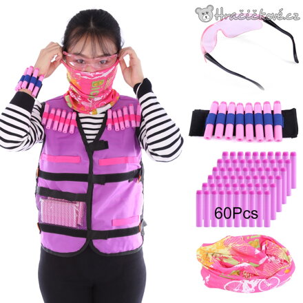Vesta s vybavením typu Nerf pro dívky | Nerf set s vestou, set 5 kusů