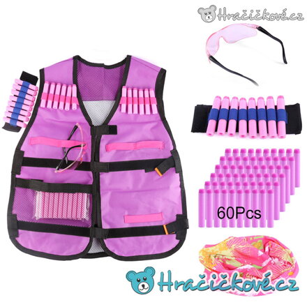 Vesta s vybavením typu Nerf pro dívky | Nerf set s vestou, set 5 kusů
