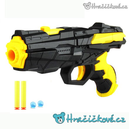 Nerf pistole na vodní náboje nebo měkké šipky 18 cm oranžová | Dětská pistole typu Nerf