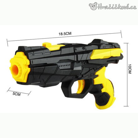 Nerf pistole na vodní náboje nebo měkké šipky 18 cm oranžová | Dětská pistole typu Nerf