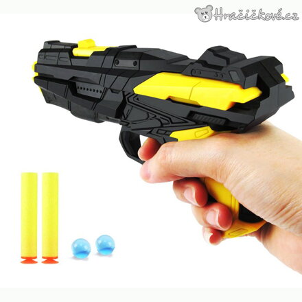 Nerf pistole na vodní náboje nebo měkké šipky 18 cm oranžová | Dětská pistole typu Nerf