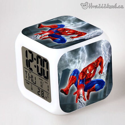 Spiderman dětský LED budík | Marvel svítící digitální hodiny