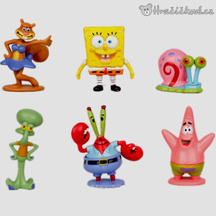 Figurky SpongeBob a kamarádi 3-6 cm 6 ks | Pohádkové figurky SpongeBob