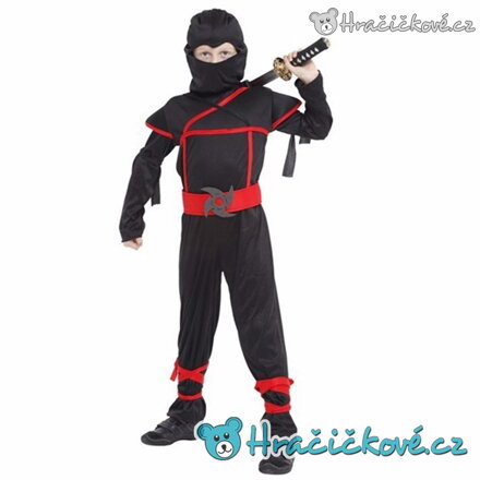 Karnevalový kostým Ninja černo-červený | Dětský kostým ninja pro karneval