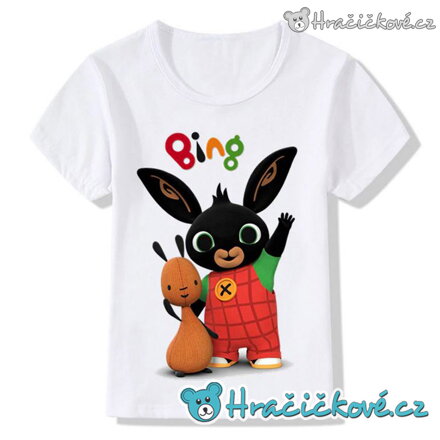 Bílé tričko Králíček Bing | Dětské bavlněné tričko Bing pro děti