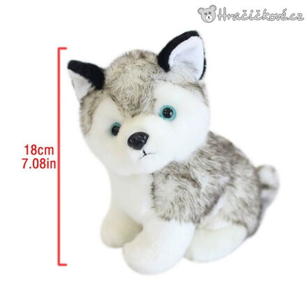 Plyšový pejsek Husky Kawaii 18 cm | Roztomilý plyšák husky