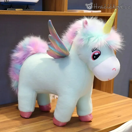 Plyšový jednorožec 35cm  | Velký měkoučký plyšák jednorožec