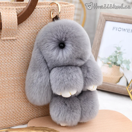 Přívěšek plyšový králík 15 cm | Roztomilý plyšový přívěsek králíček