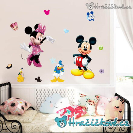 Samolepka na zeď Mickey a Minnie 70x50 cm | Disney dekorace
