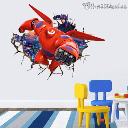 Baymax samolepka na zeď Velká šestka 70x50 cm | Big Hero 6 dekorace do pokojíčku