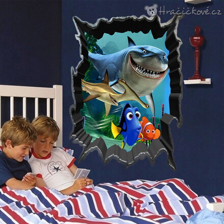 Samolepka na zeď Hledá se Nemo a Dory 70x50 cm | dekorace do dětského pokoje