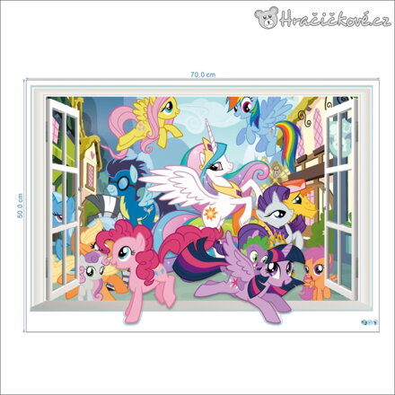 Samolepka na zeď My Little Pony v okně | dekorace do dětského pokoje