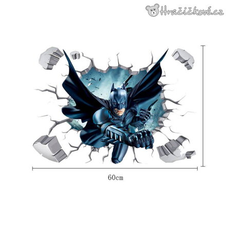 3D samolepka díra ve zdi Batman, vel. 60x40cm