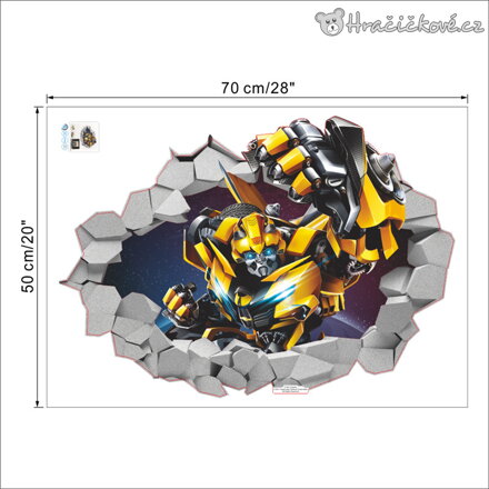 Samolepka na zeď Transformers Bumblebee 70x50 cm | Dekorace do dětského pokoje