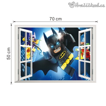 Samolepka na zeď Batman v otevřeném okně | 70x50 cm