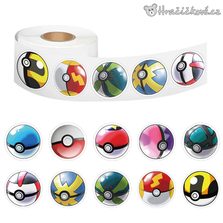 500 ks samolepek Pokeball - Pokemon