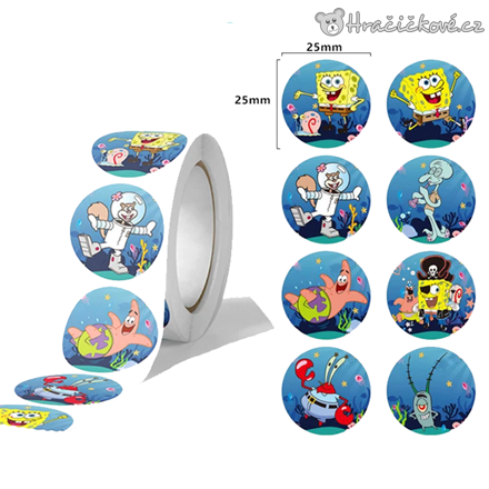 500 ks samolepek v roli Spongebob. typ 1