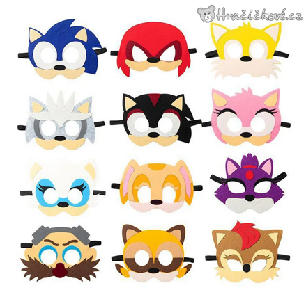 Maska 12ks Sonic na gumičku
