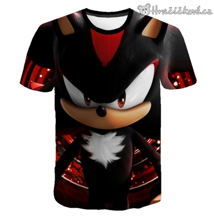 Dětské tričko Ježek Sonic černé | Tričko Sonic the Hedgehog typ 1