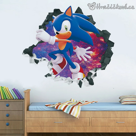 Samolepka Sonic, samolepka na zeď, vel. 47x47cm, typ 1