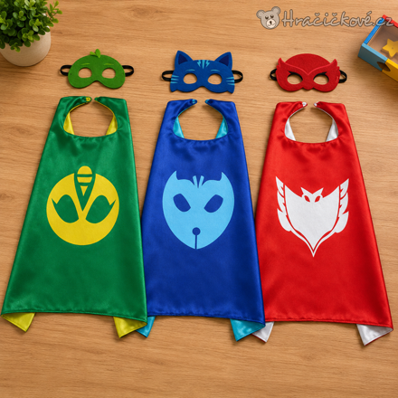 Dětský kostým PJ Masks s pláštěm a maskou | Karnevalový kostým Pyžamasky