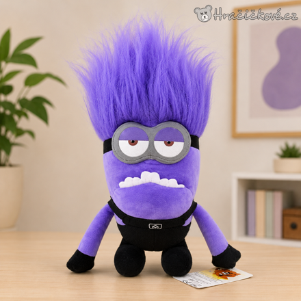Fialový zlý plyšový Mimoň 28 cm | Plyšák Evil Minion Mimoni